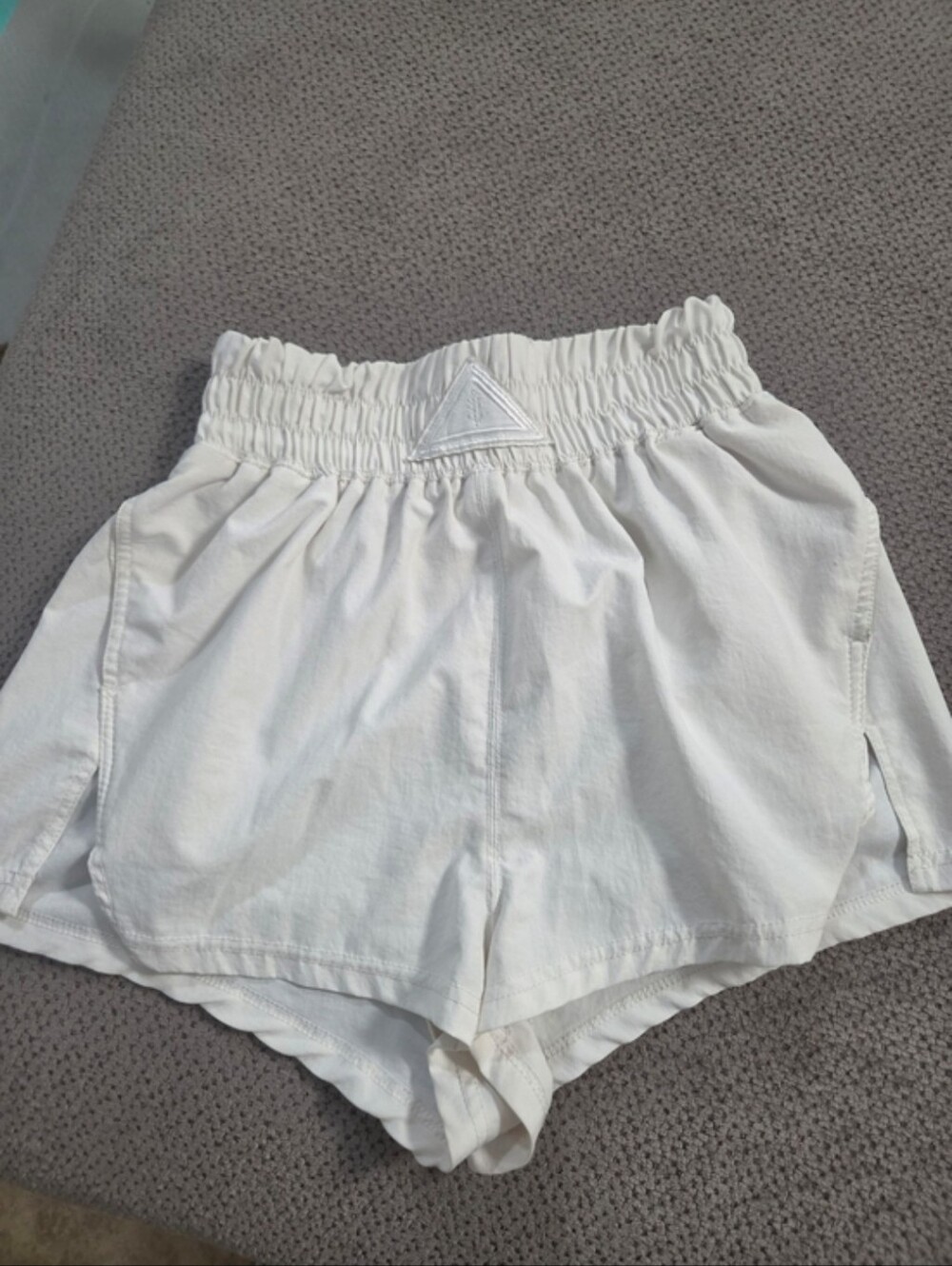 Free People FP Movement Next Round White Smocked Athletic Shorts Size S